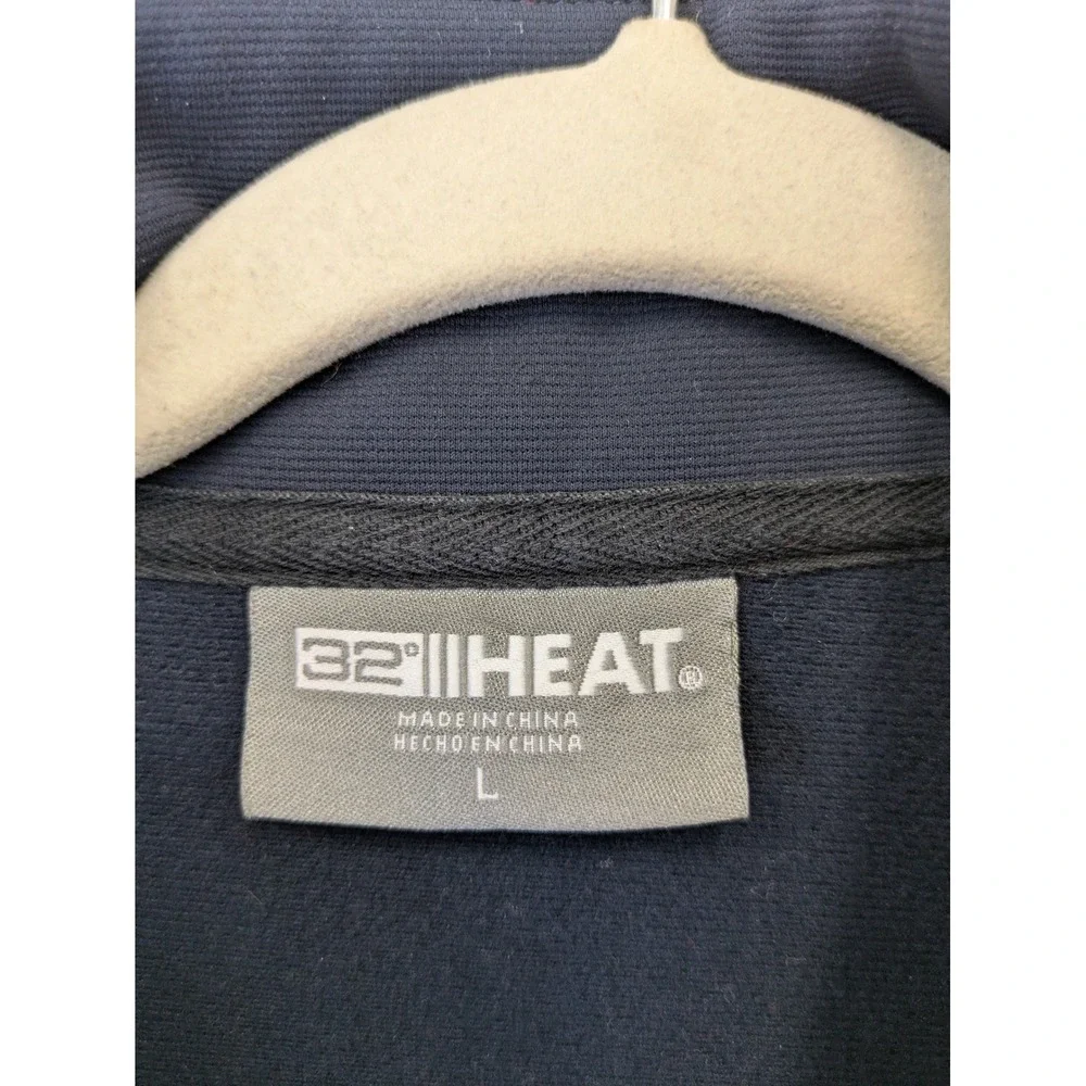 32 Degrees Heat Full Zip Jacket Men's Large Navy Blue Mock Neck Tech Performance